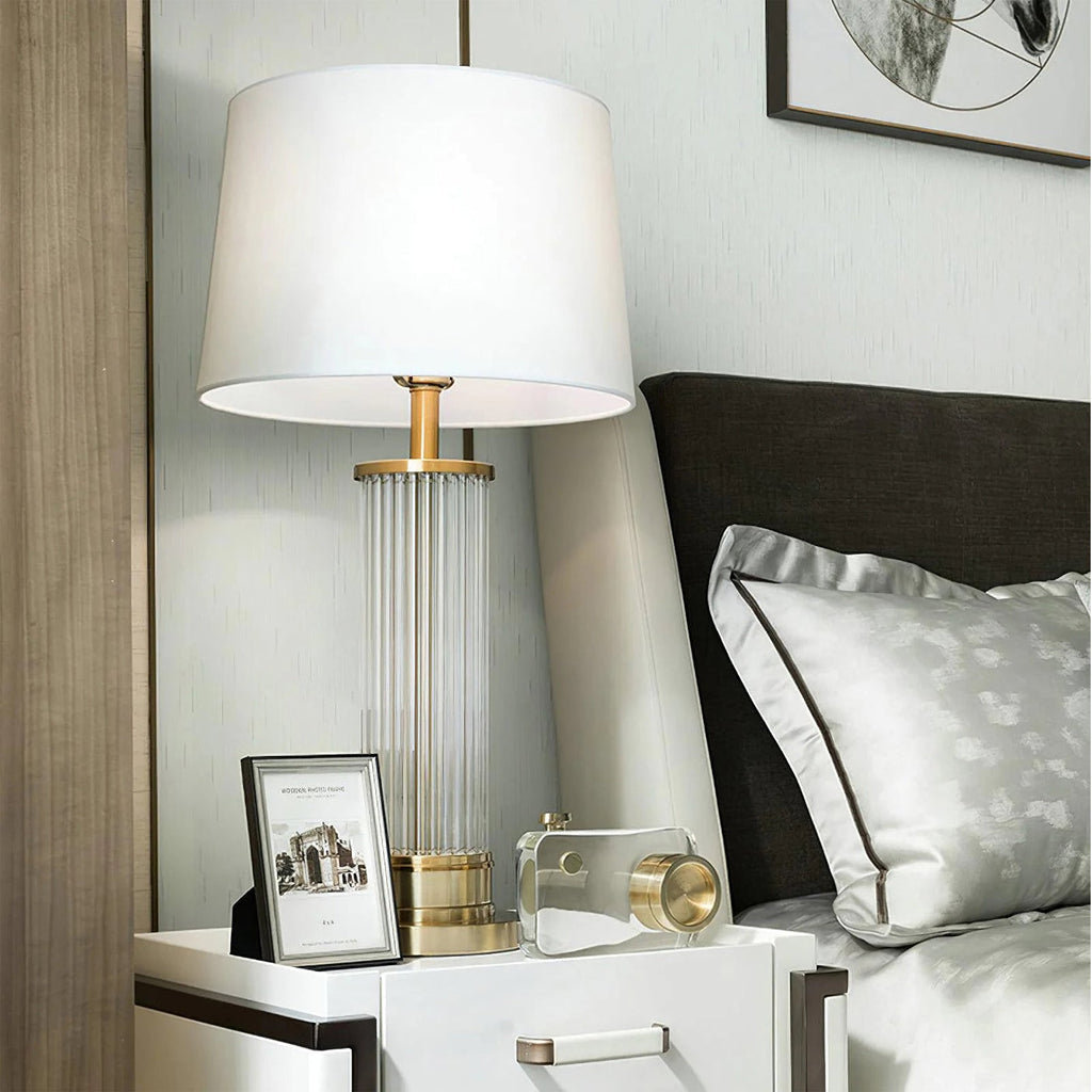 Round Metal Glass Table Lamp