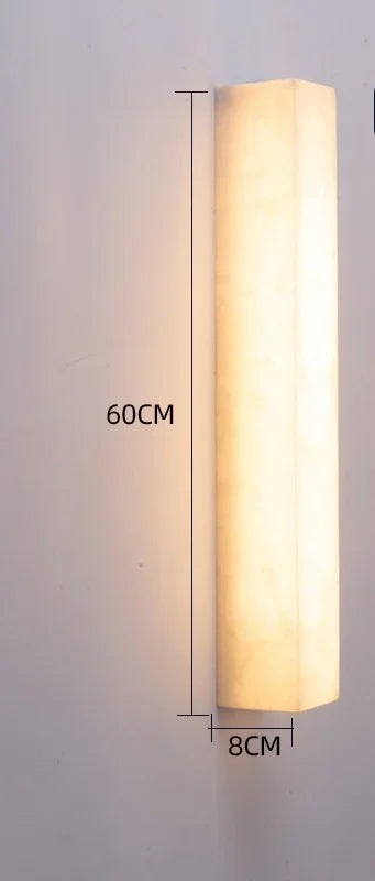 Sienna Verro Long Marble Wall Sconce — Modern Copper & Stone Accent Lighting for Hall, Living Room & Boutique Interiors