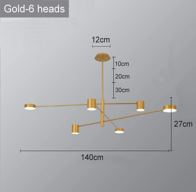 Swivel LED Chandelier - Versatile for Living, Dining, Office - Sleek Black Pendant Light - Modern Home Decor