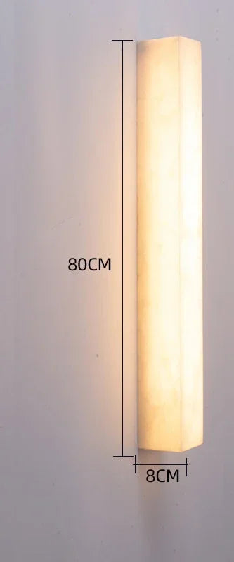 Sienna Verro Long Marble Wall Sconce — Modern Copper & Stone Accent Lighting for Hall, Living Room & Boutique Interiors