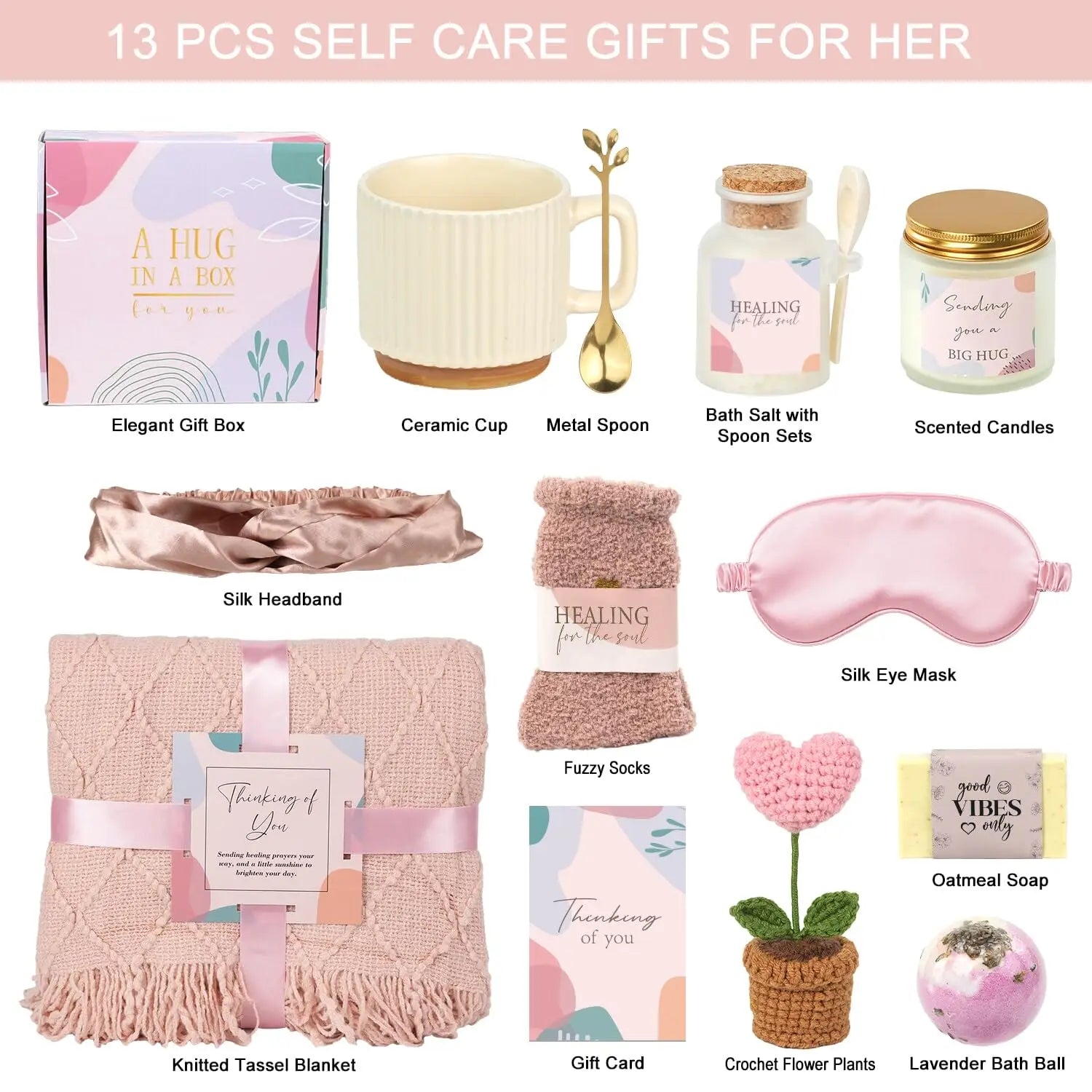 Healing for the Soul Thinking of You Care Package for Women, Spa Gift Baskets