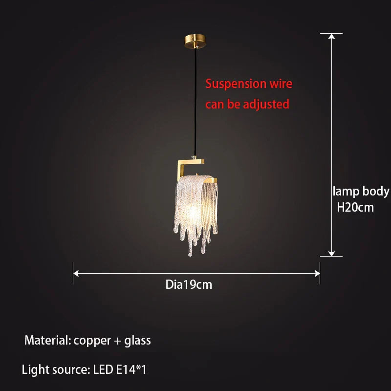 Elegant Postmodern Copper Chandelier - Ideal for Creative Bedroom, Bedside, Corridor, and Restaurant Lighting