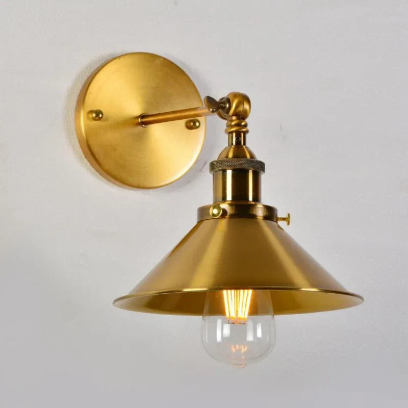 Bronze American Retro Iron Wall Lamps - Nordic Minimalist Style for Study, Bedroom, Bedside, and Home Decoration