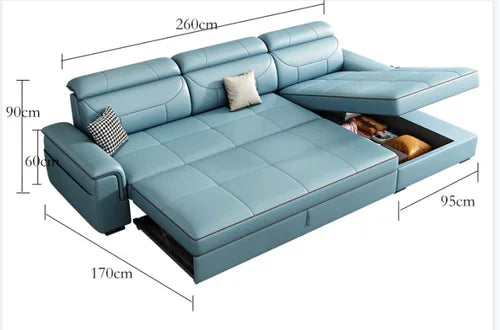 🌊 The Sorrento Modular Lounge – Waterproof Nordic Leather Couch - Foldable Sofa Bed with Hidden Storage ✨