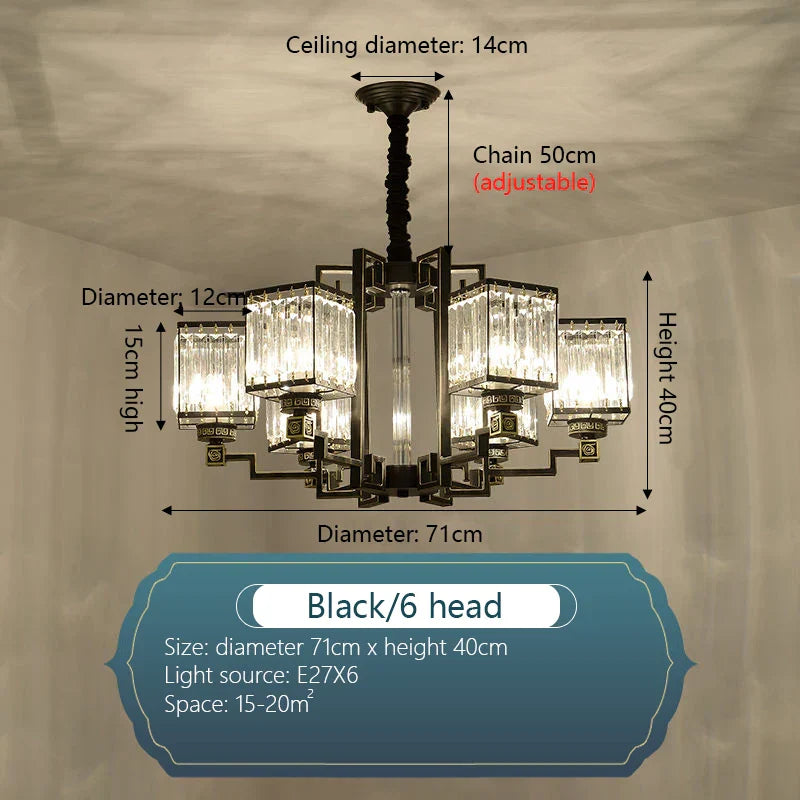 DecorBites™ Crystal Chandelier Villa Living Room Lighting