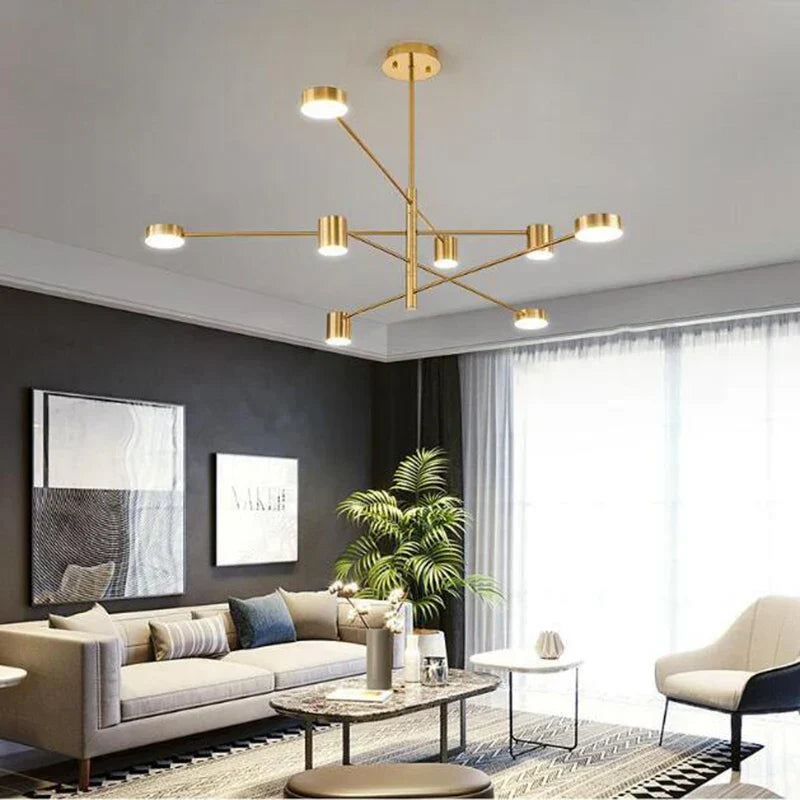 Swivel LED Chandelier - Versatile for Living, Dining, Office - Sleek Black Pendant Light - Modern Home Decor