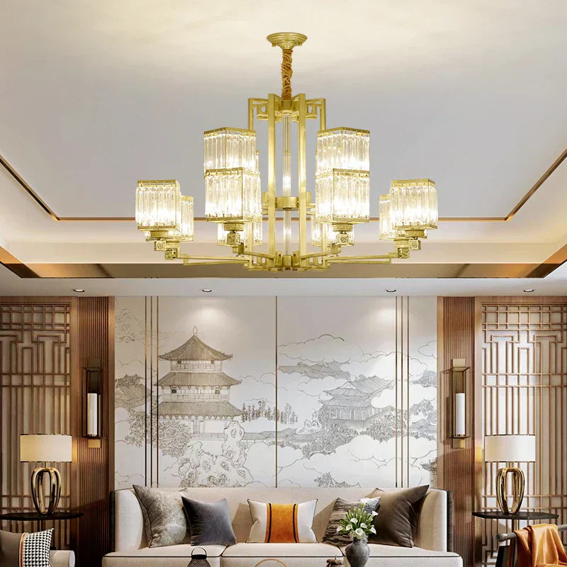 DecorBites™ Crystal Chandelier Villa Living Room Lighting