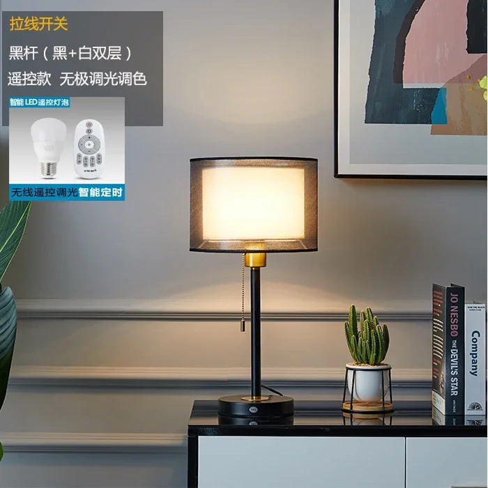 American Retro Gold Nordic Table Lamp – Luxury Warm LED Bedside & Study Light