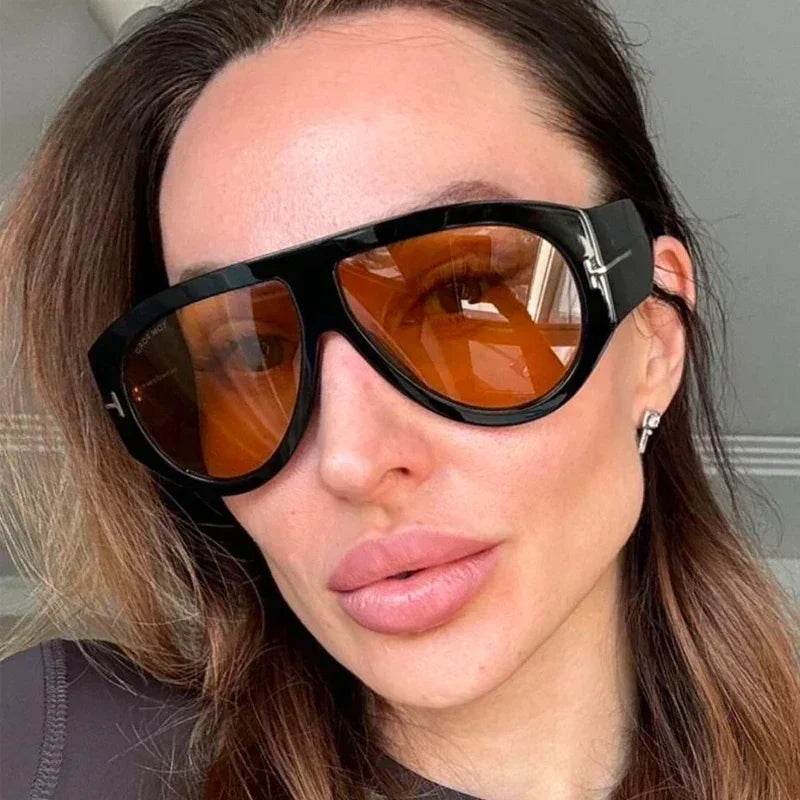 2024 New Fashion Big Frame Pilot Brown Sunglasses Women Men Brand T Outdoor Sun Glasses Female Shade Oculos De Sol Gifts