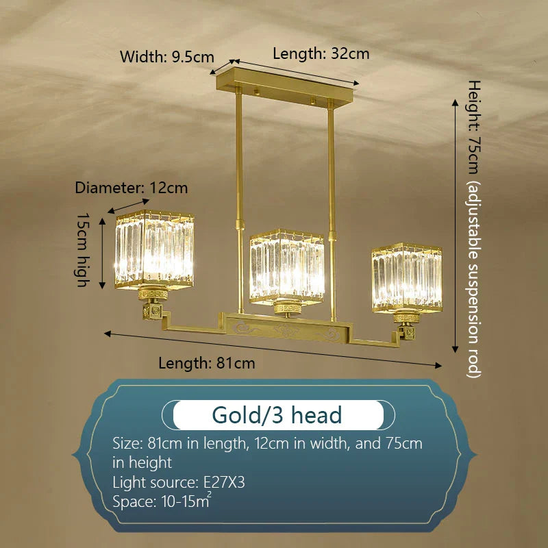 DecorBites™ Crystal Chandelier Villa Living Room Lighting