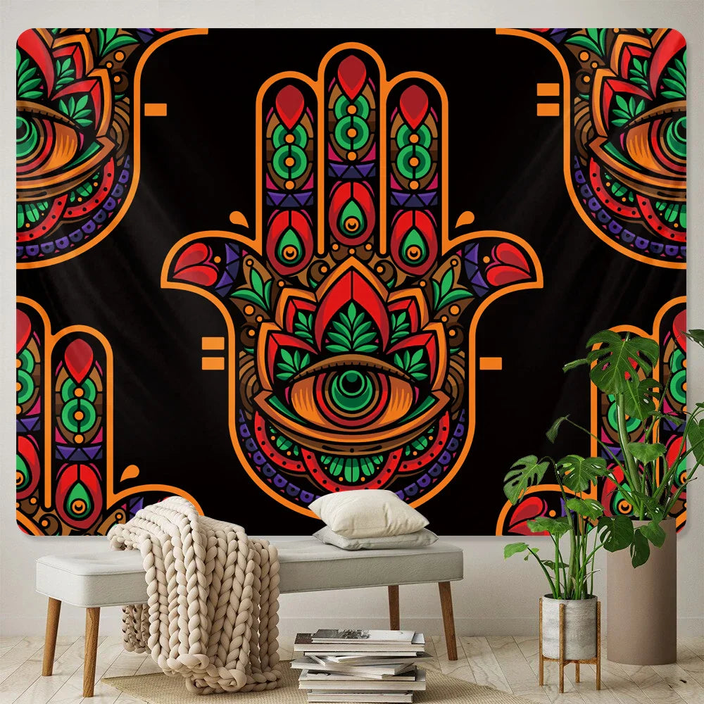 DecorBites™ Lucky Hand Mandala Tapestry Wall Hanging Boho Decor