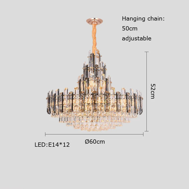DecorBites™ Dimmable Crystal Chandelier Lighting for Living Room