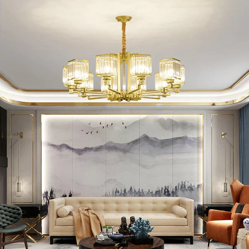 DecorBites™ Crystal Chandelier Villa Living Room Lighting