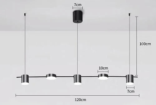 Swivel LED Chandelier - Versatile for Living, Dining, Office - Sleek Black Pendant Light - Modern Home Decor