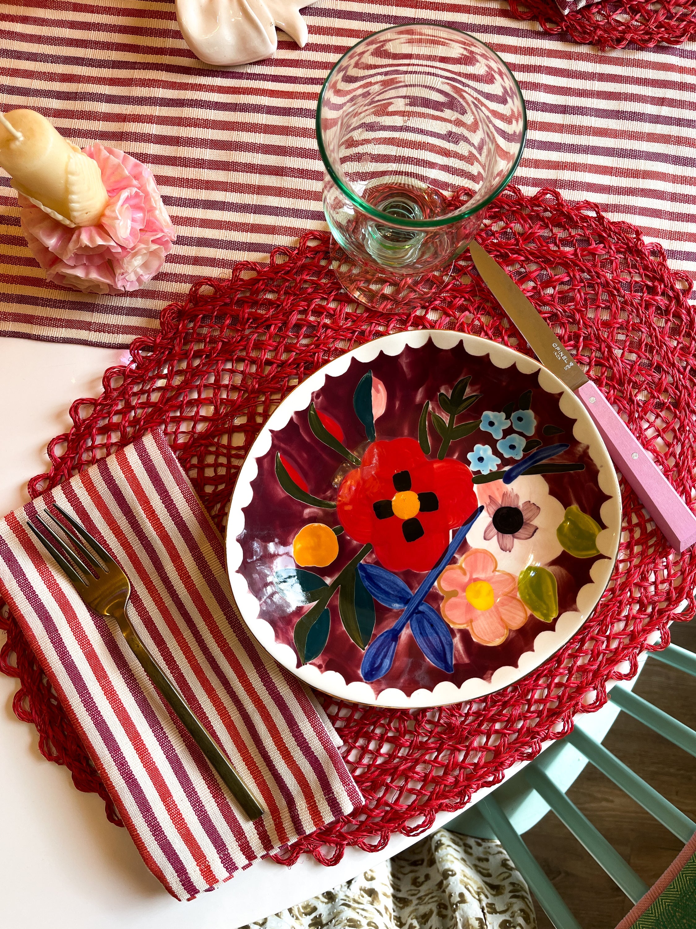 Elina Striped Dinner Napkin Set