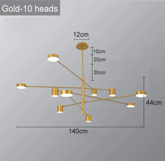 Swivel LED Chandelier - Versatile for Living, Dining, Office - Sleek Black Pendant Light - Modern Home Decor