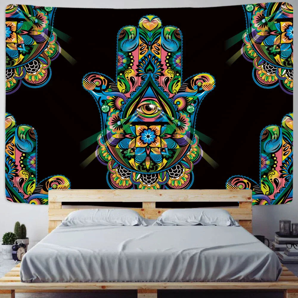 DecorBites™ Lucky Hand Mandala Tapestry Wall Hanging Boho Decor
