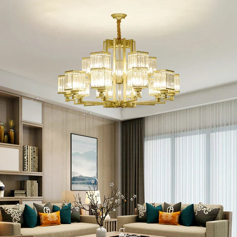 DecorBites™ Crystal Chandelier Villa Living Room Lighting