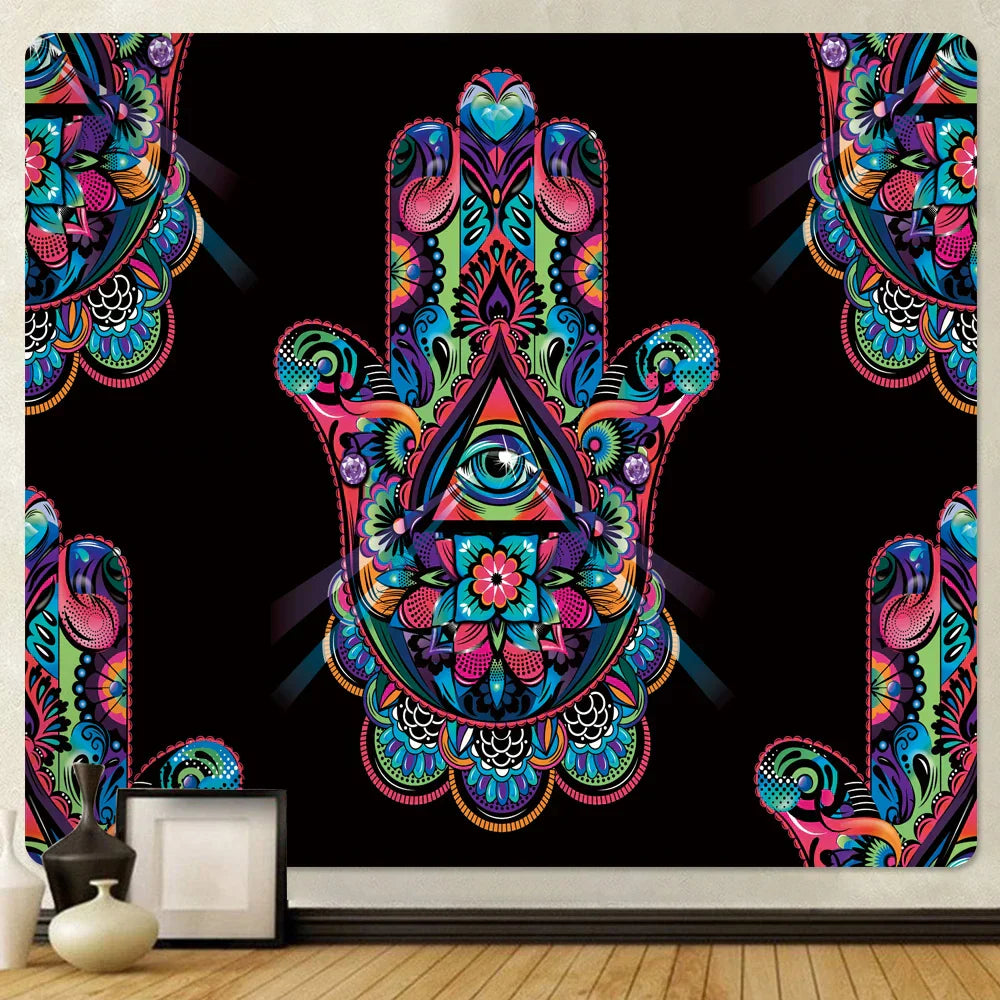 DecorBites™ Lucky Hand Mandala Tapestry Wall Hanging Boho Decor