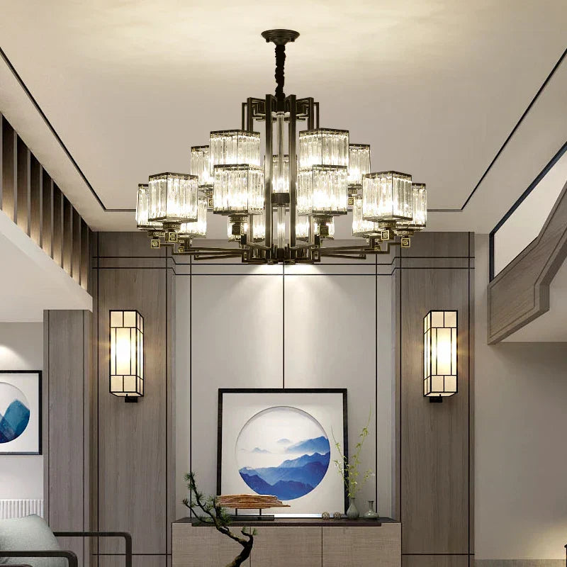 DecorBites™ Crystal Chandelier Villa Living Room Lighting