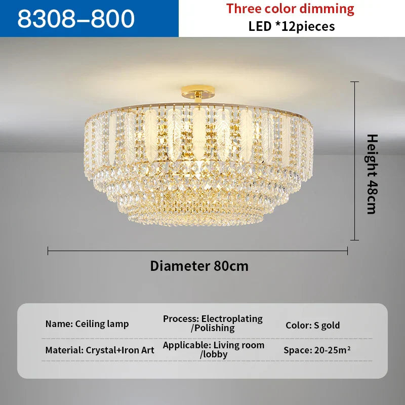 DecorBites™ Crystal Chandelier Light for Elegant Home Decor