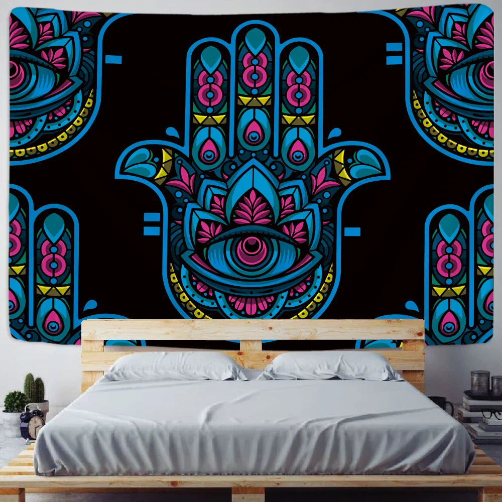 DecorBites™ Lucky Hand Mandala Tapestry Wall Hanging Boho Decor