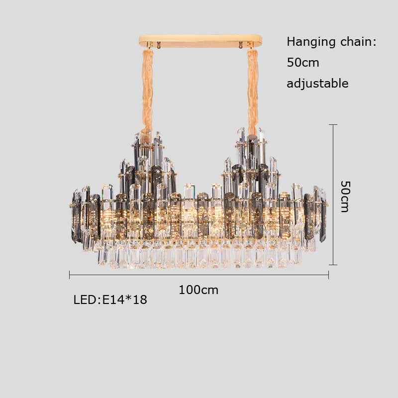 DecorBites™ Dimmable Crystal Chandelier Lighting for Living Room