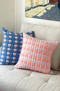 Backordered: Sujani Quilted Pillow — Pastel Lilac and Neon Orange