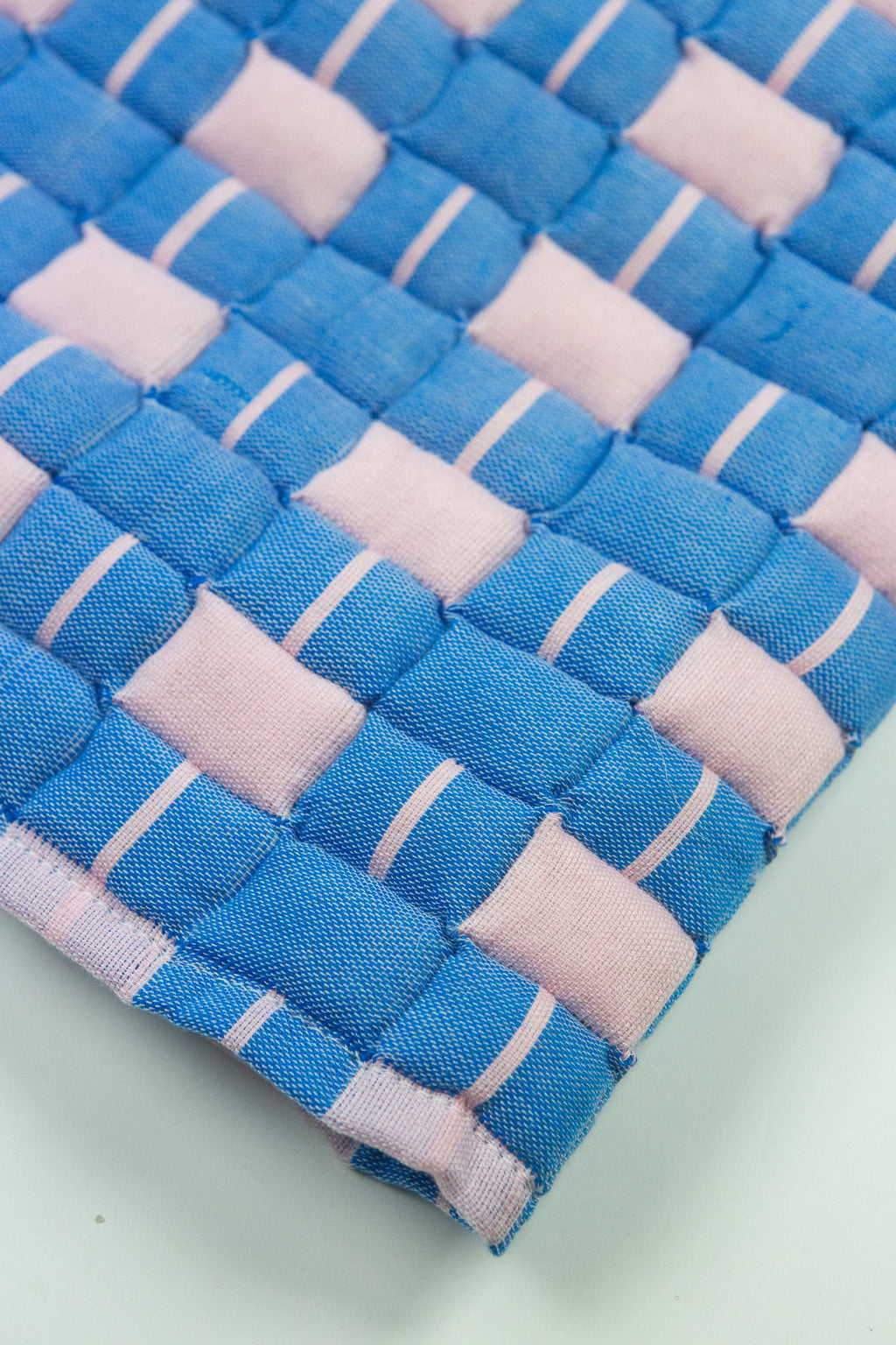 Quilted Sujani Throw Blanket - Soft Pink and Blue