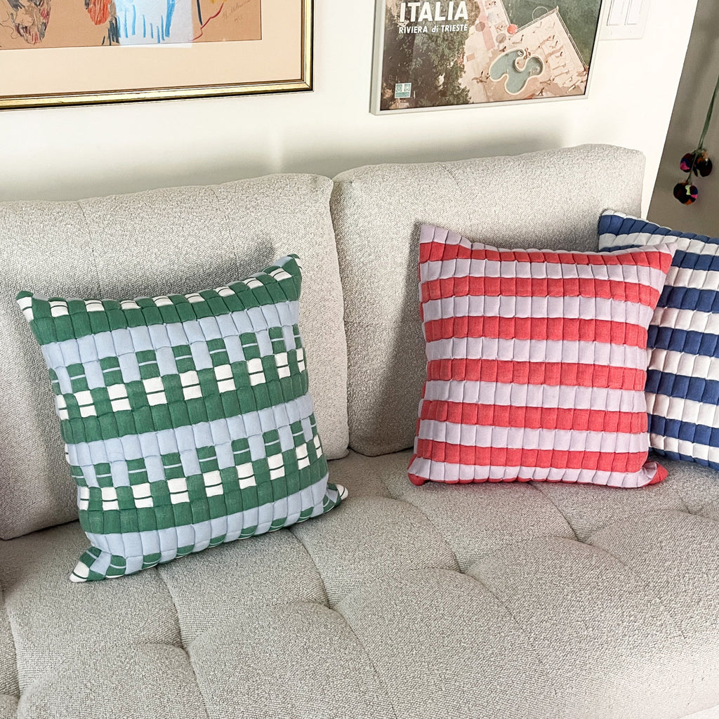Sujani Quilted Pillow - Blue & Green