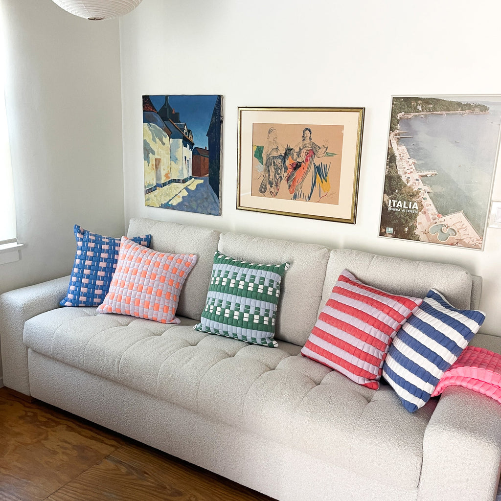 Sujani Striped Quilted Pillow