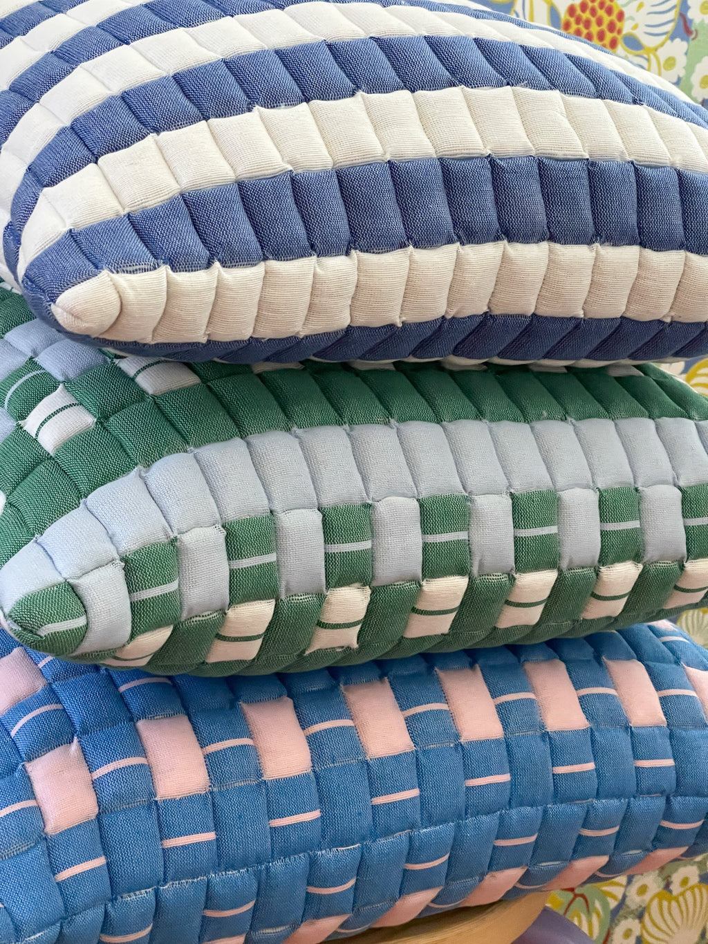 Sujani Quilted Pillow - Blue & Green