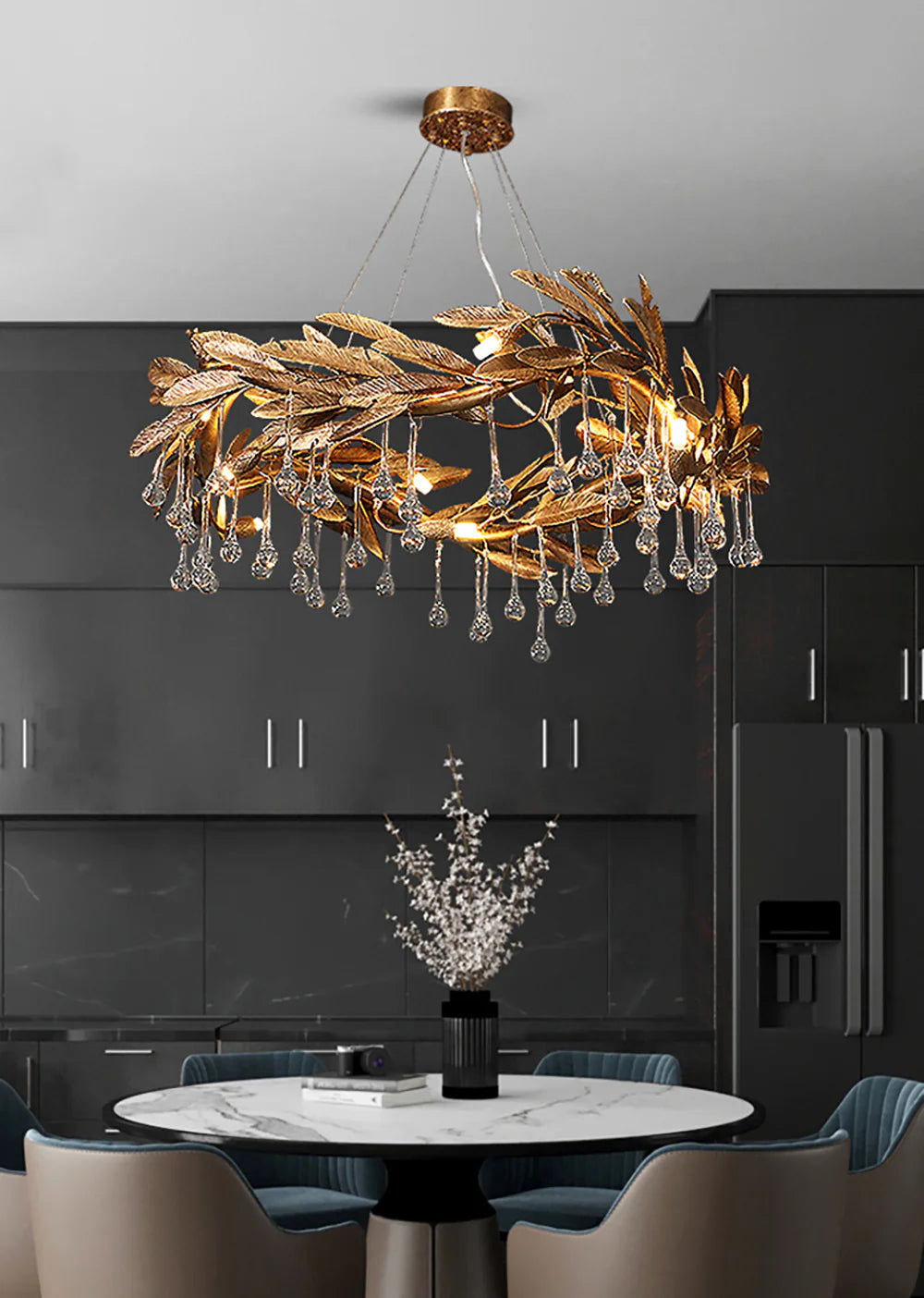 Teardrop Crystal Blade Chandelier
