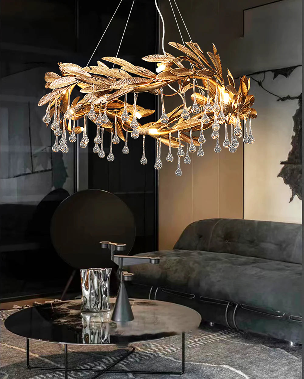 Teardrop Crystal Blade Chandelier