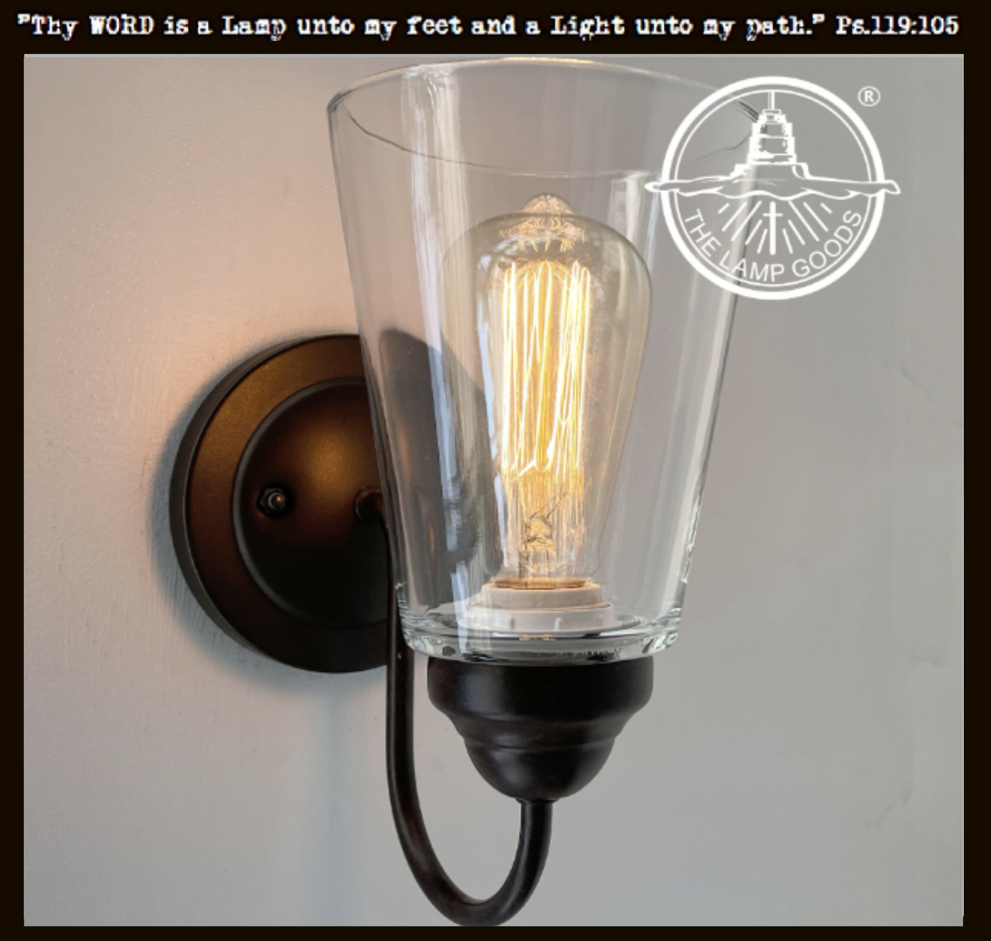 Heavy Modern Farmhouse Clear Glass Wall Sconce Light Fixture Shade