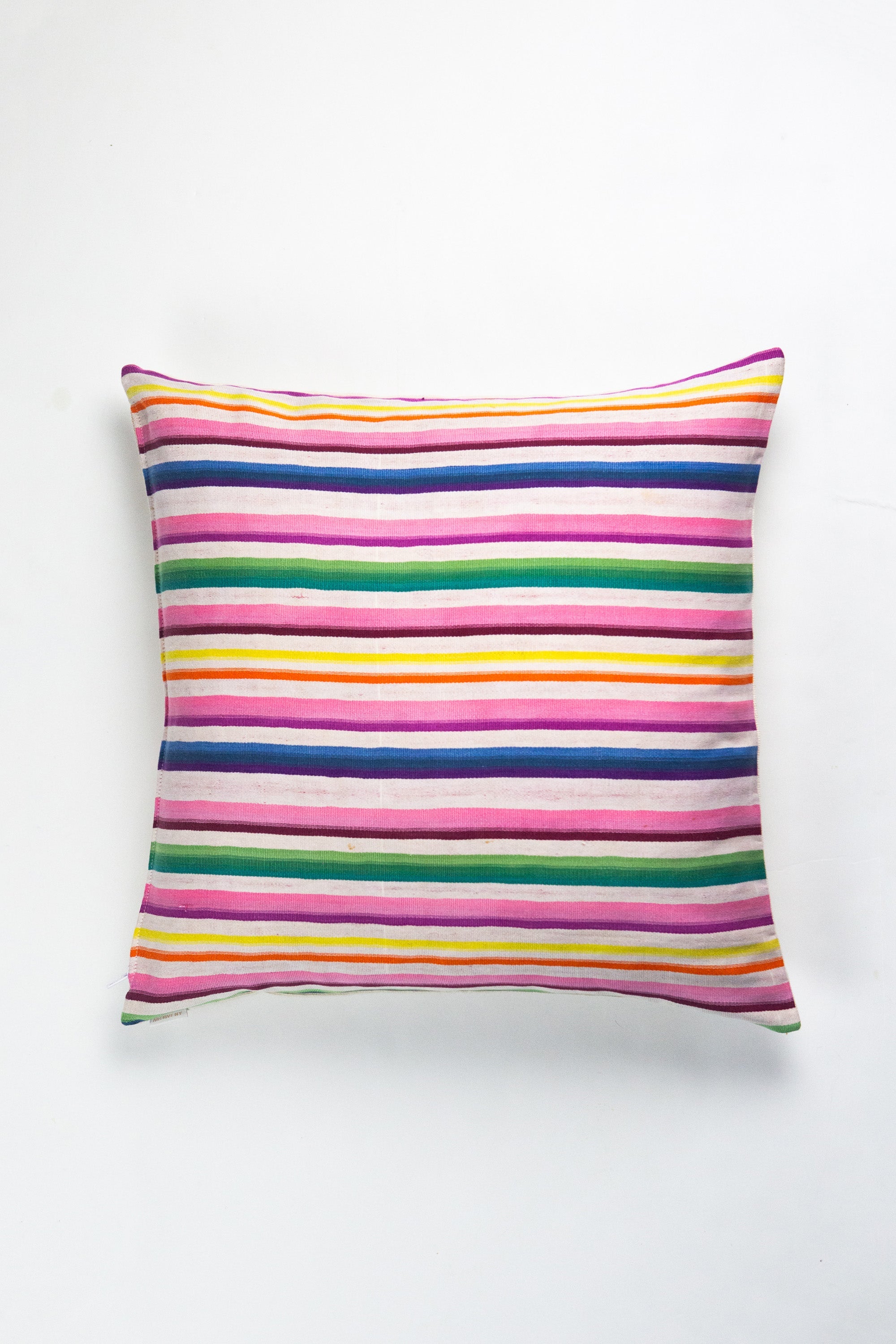 Vintage 70s Rainbow Striped Pillow