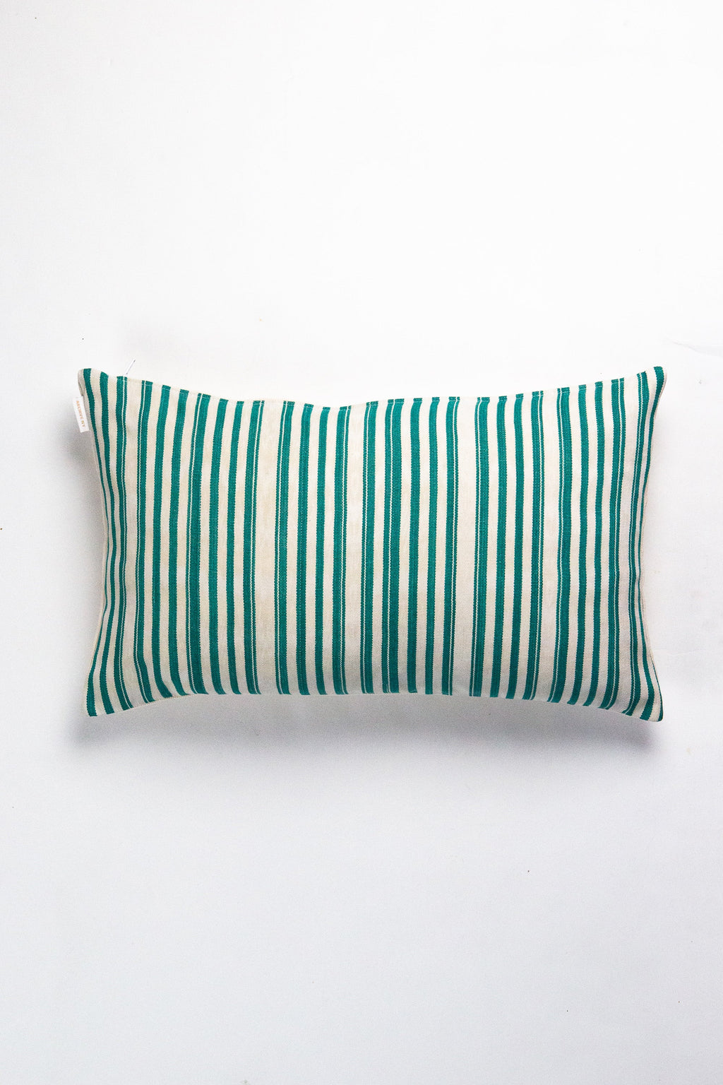 Vintage Jade Green Striped Pillow