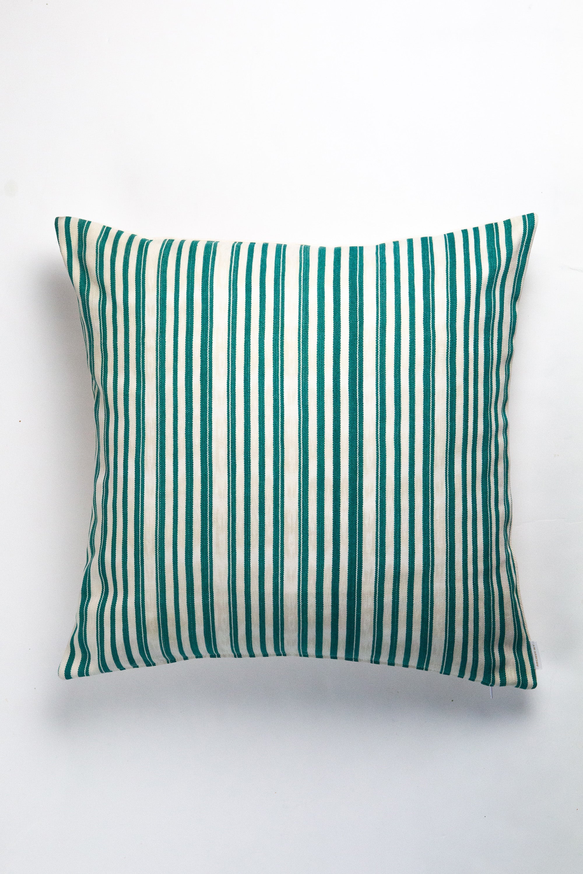 Vintage Jade Green Striped Pillow