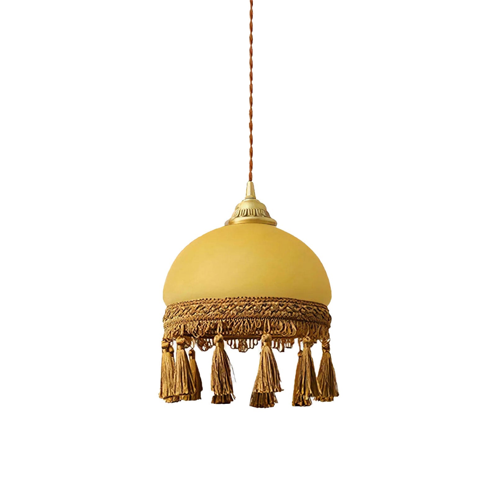 Vintage Tassel Brass Pendant Light