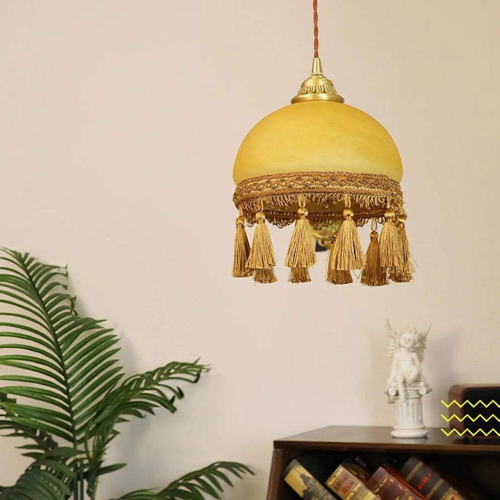 Vintage Tassel Brass Pendant Light