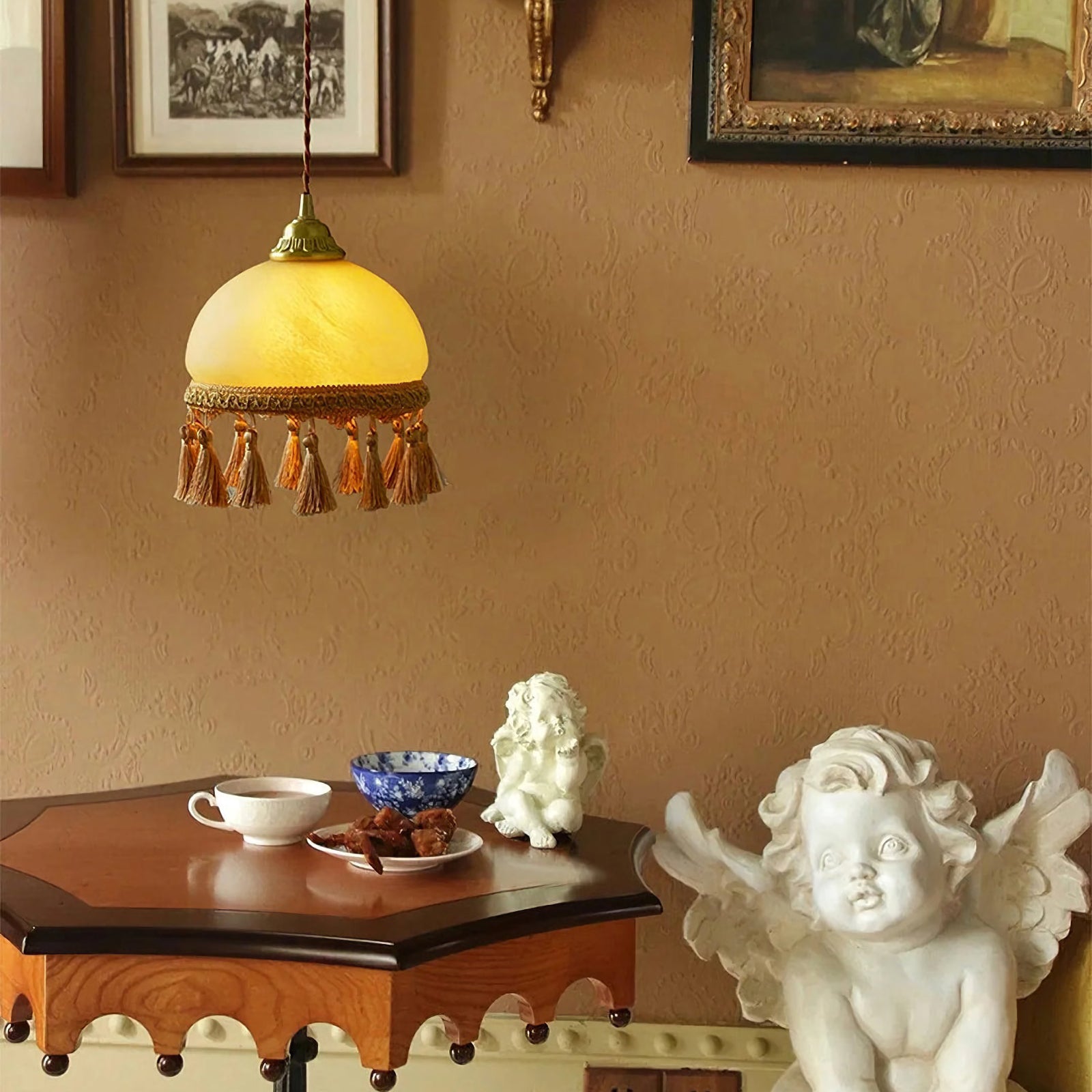 Vintage Tassel Brass Pendant Light