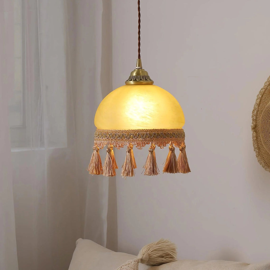 Vintage Tassel Brass Pendant Light