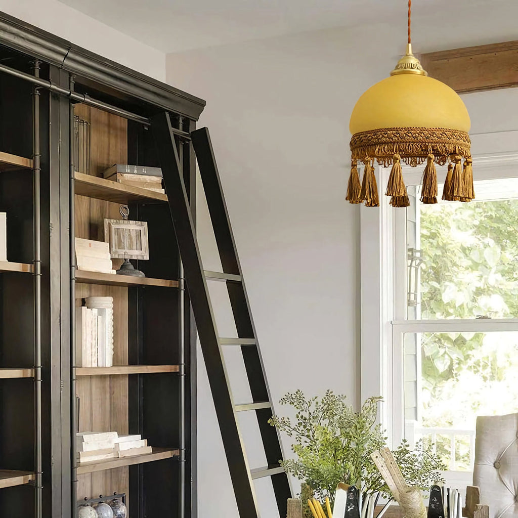 Vintage Tassel Brass Pendant Light