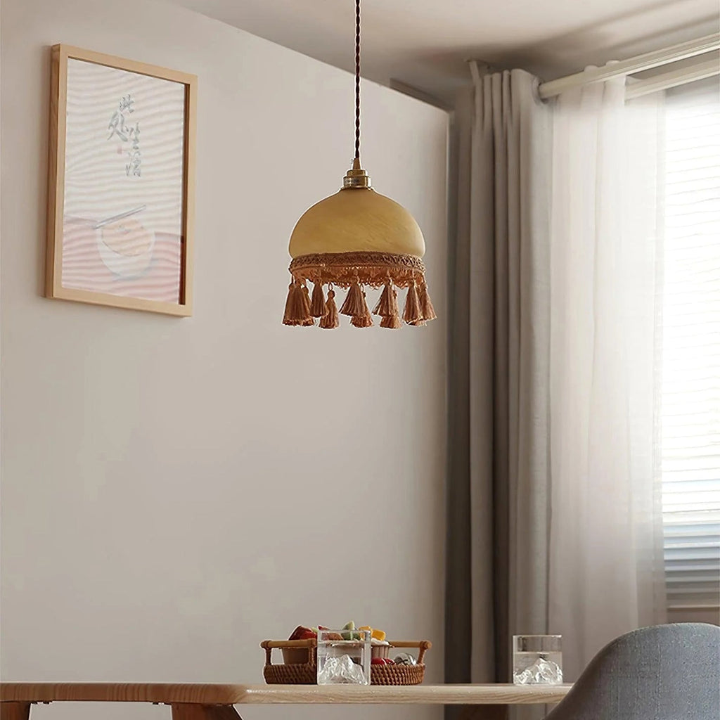 Vintage Tassel Brass Pendant Light