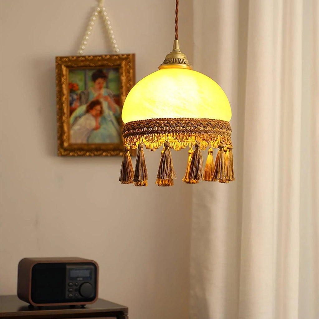 Vintage Tassel Brass Pendant Light