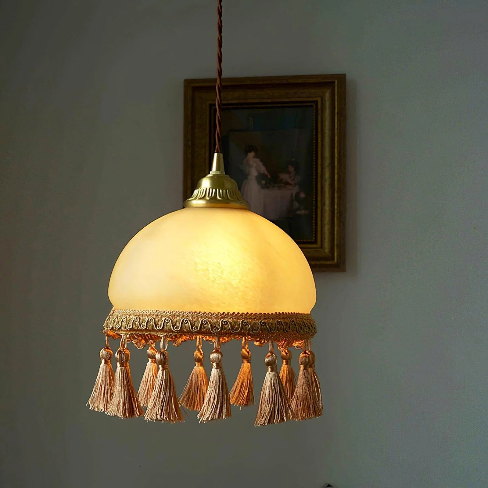 Vintage Tassel Brass Pendant Light