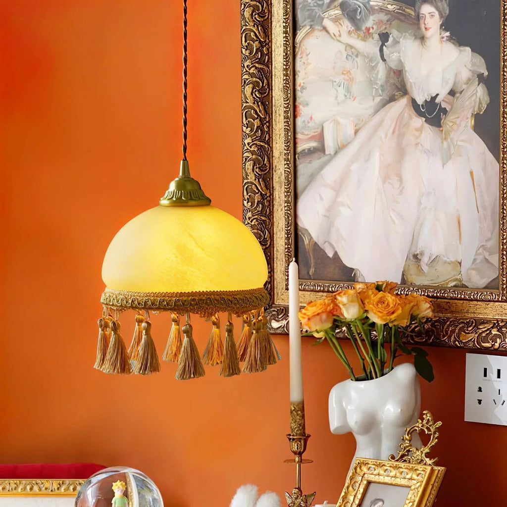 Vintage Tassel Brass Pendant Light
