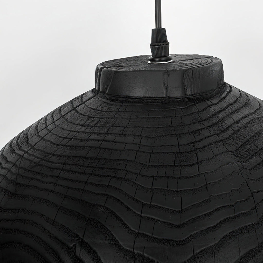 Wood Grain Resin Dome Pendant Light