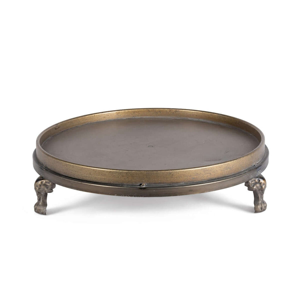 Antique Brass Footed Display Trays (Set of 2)