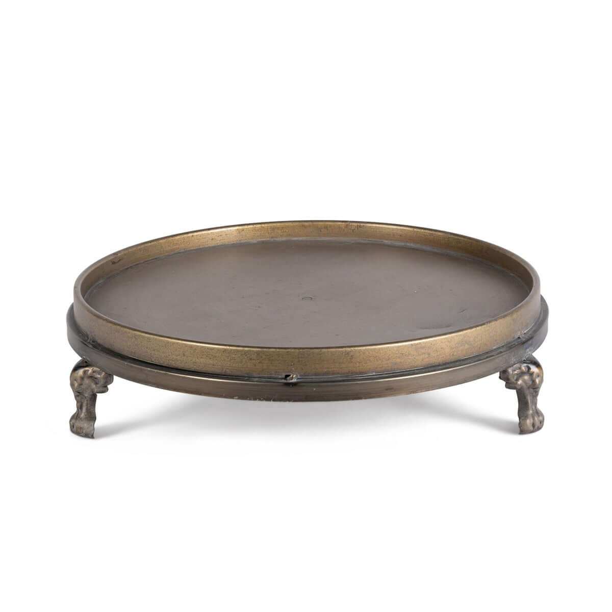 Antique Brass Footed Display Trays (Set of 2)